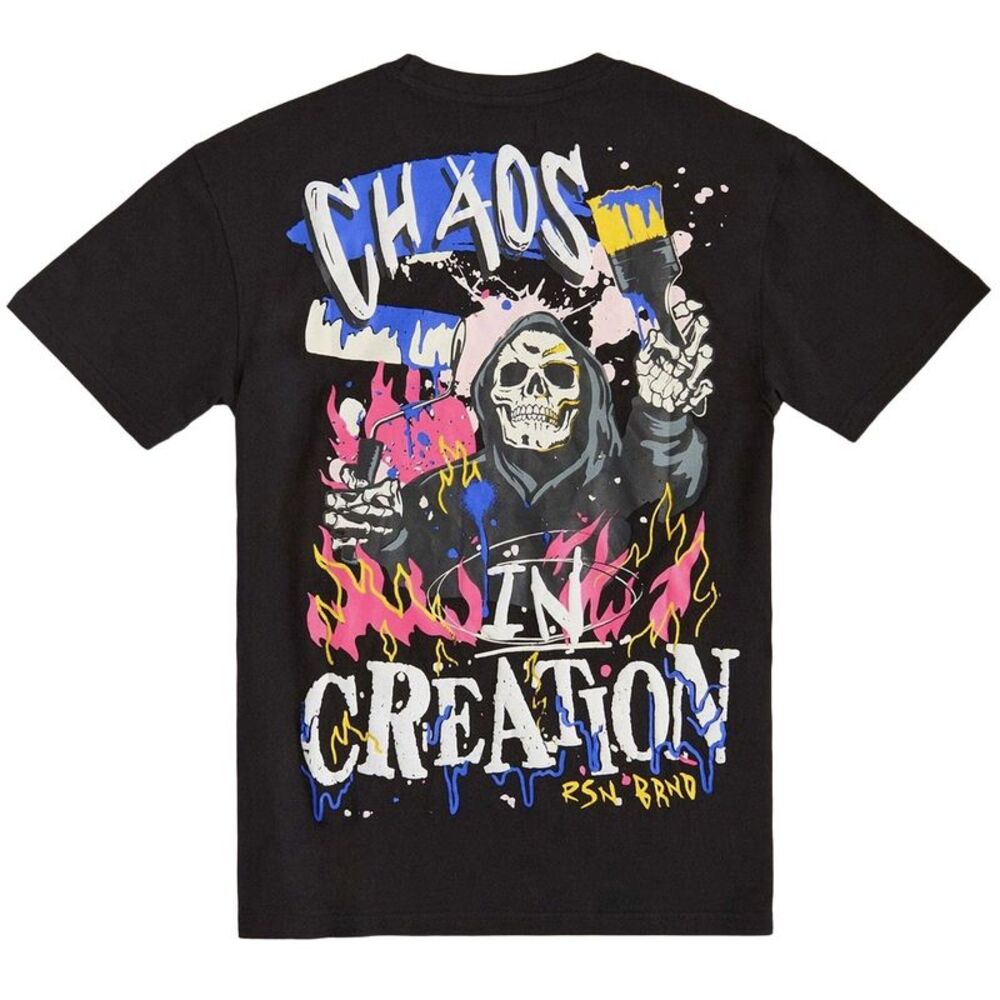 Reason Clothing Mens Chaos Short Sleeve T-Shirt Large Black - NWT